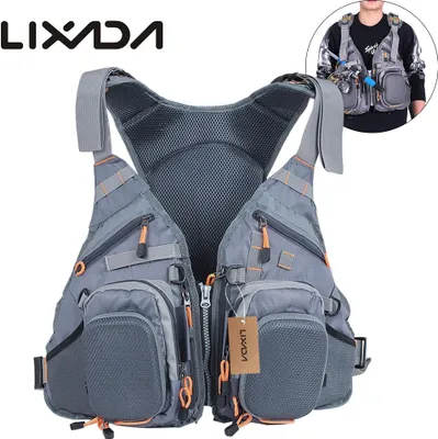 Produktbild von Lixada 3 In 1 Mesh Fliegenfischen Weste und Rucksack Atmungsaktive Outdoor Angeln Sicherheit Schwimmweste Fischer Utility Weste Schwimmen Segeln Bootfahren Kajak Schwimmende Sicherheitseinrichtung