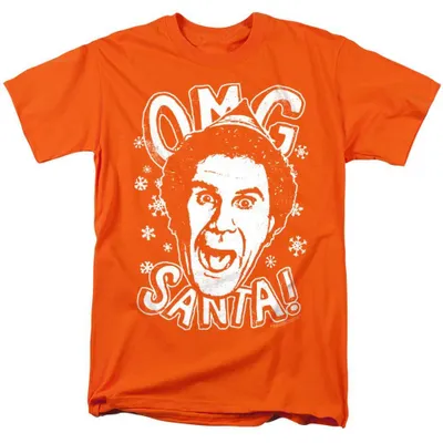 Productafbeelding van Elf - "OMG Santa" T-shirt voor heren/dames, uni model, TV38824 (maat L) (oranje)