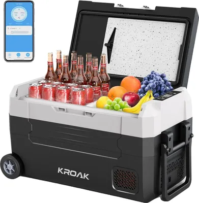 Obrázok produktu pre Prenosná autochladnička, dvojzónová konštrukcia, energeticky úsporná, 35 l s Bluetooth