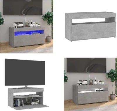 Produktbild von vidaXL TV Schrank mit LED Leuchten Betongrau 75x35x40 cm - TV-Schrank - TV-Schränke - TV-Möbel - TV-Ständer