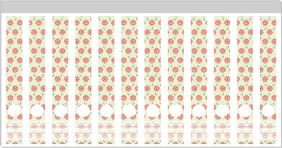 Produktbild von Wallario Ordnerrücken Sticker, selbstklebend für schmale Ordner, 12 Stück, Motiv Muster mit roten Blumen und grünen Blättern