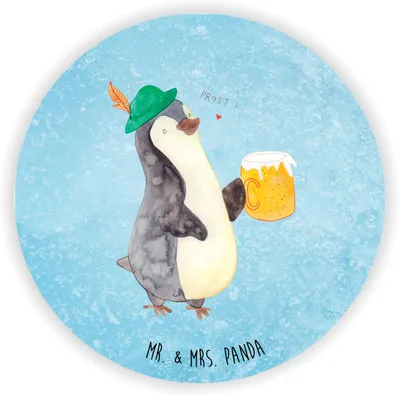 Produktbild von Mr. & Mrs. Panda magnet Pinguin Bier - Eisblau - Geschenk, Beschwippst, Feierabend, für pinwand, , kühlschrank, fotos, Kühlschrankmagnet, haftmagnet