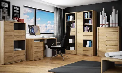 Produktbild von Arbeitszimmer 5-teilig SELMA-129 in Eiche