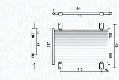 Produktbild von MAGNETI MARELLI 350203895000 Kondensator Klimaanlage Klimakondensator für FIAT DUCATO Kasten (244)
