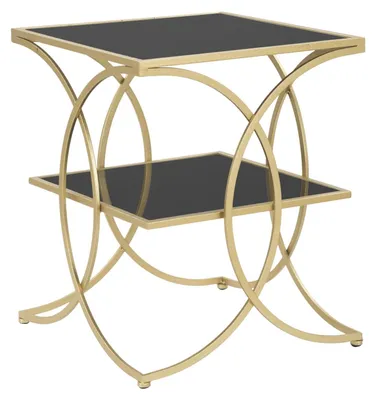 Image de Mauro Ferretti table d'appoint double 45x45x55 cm noir doré