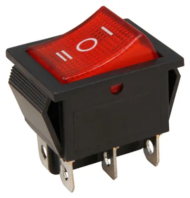 Wippschalter 6-polig, schwarz, AC 250V/10A