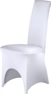 Produktbild von Stuhlhusse Stretch 4 Fußlaschen und vorderem Beinausschnitt elastisch  Weiss