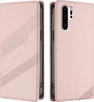 Produktbild von Hülle für Huawei P30 Pro, Kunstleder Brieftaschen Handyhülle mit Kartenfach und Standfunktion Pink