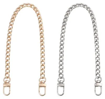 Handtaschenkette 60 cm, Metall, Gold und Silber, 2 Stück