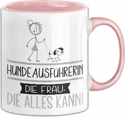 Produktbild von Hundeausführerin Geschenk Tasse Becher Die Frau Die Allen Kann Geschenkidee für eine Hundeausführerin Lustig (Rosa)