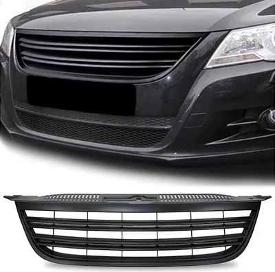 Produktbild von Sport Kühlergrill ohne Emblem mit Doppelrippe Schwarz für VW Tiguan 5N 07-11