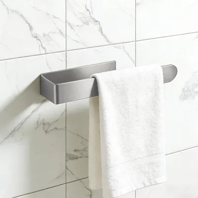 Image de Porte-serviettes sans perçage, en acier inoxydable 304, 22 cm, pour salle de bain et cuisine