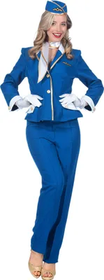 Produktbild von Retro Stewardess Kostüm - für Fasching & Karneval Größe: 36