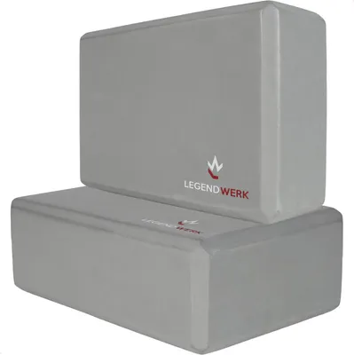Produktbild von Legendwerk® 2x Yoga Block robust und rutschfest - Yogaklotz Doppelpack für Pilates, Meditation, Fitness - Yoga-Zubehör für Anfänger und Fortgeschrittene