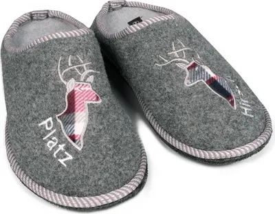Produktbild von Sprint Sport Herren Hausschuh mit Stickerei Platzhirsch Pantoffel, Jäger, Größe 46