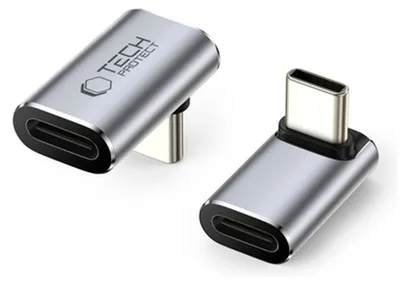 Produktbild von Tech-Protect Ultraboost Aa02 Usb-C-Winkeladapter - Grau
