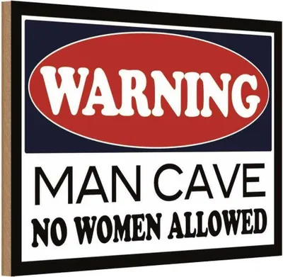 Produktbild von vianmo Holzschild 20x30 cm Warning Man Cave no woman Männer Frauen