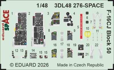 Zdjęcie produktu dla Eduard Akcesoria 3DL48276 – F-16CJ Block 50 SPACE w skali 1:48 do modeli Tamiya – nowy
