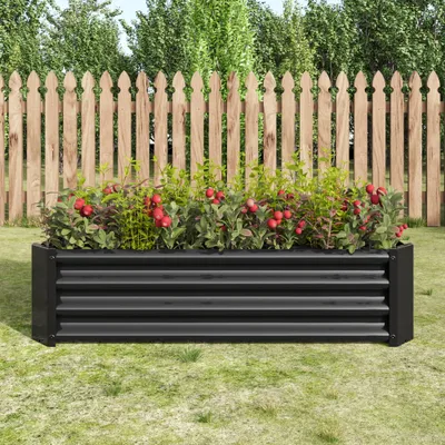 Immagine prodotto di Fioriera Flieks senza base, fioriera in acciaio zincato, letto rialzato da giardino 120x60x30cm, nero