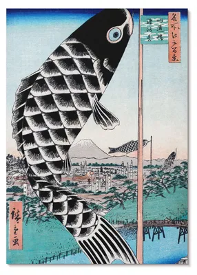 Zdjęcie produktu dla PLAKAT – 59 x 84 cm (A1) – Utagawa Hiroshige – Mosty Suidobashi i Surugadai autorstwa Utagawy Hiroshige (1857) – Dekoracja ścienna do salonu, sypialni i przedpokoju, nowoczesny plakat, bez ramy