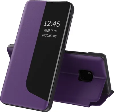 Image de Etui pour Huawei Mate 20 Pro, Smart View Window Flip StandPolyuréthaneLeather Protective Case for Huawei Mate 20 Pro Purple