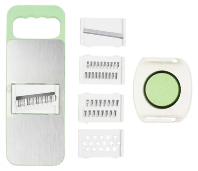 Produktbild von 5-in-1 Gemüsehobel, Edelstahl Mandoline Slicer, Gemüseschneider 0,1–8 mm, Verstellbar, Julienne Schneider für Obst Kartoffeln Karotten
