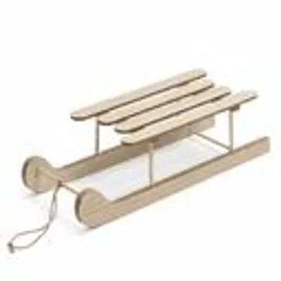 Produktbild von Deko Holzschlitten natur 50 cm aus Holz für Weihnachtsdekoration