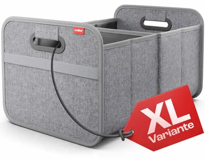 Produktbild von Kofferraum Organizer – Faltbare Auto Faltbox mit 35L Volumen – Stabil & belastbar mit verstärktem Boden – Netztasche für Zubehör – Platzsparend faltbar – Auto Aufbewahrungsbox