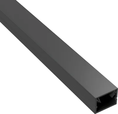 Produktbild von LED-Aluprofil für Akustikpaneele mit Abdeckung bündiger Einbau, 2,7m - schwarz