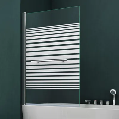 Produktbild von Mai & Mai Duschwand für Badewanne faltbar 180° Sicherheitsglas mit NANO Faltwand 94x140cm Duschabtrennung Badewannenaufsatz teilsatiniert