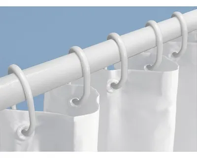 Produktbild von Duschset 3-teilig Duschstange 125-200 cm Duschvorhang 180 x 200 cm weiß