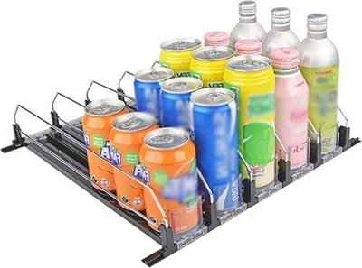 Produktbild von Kühlschrank-Organizer, 5-Reihen, selbstschubladend, für Dosen und Getränke