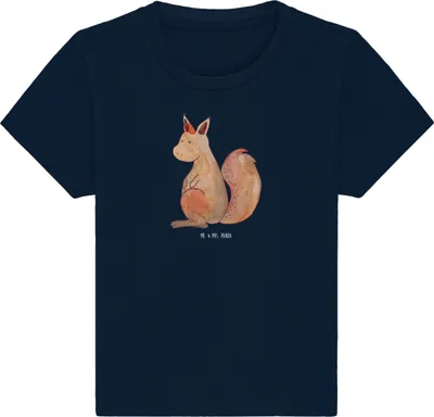 Produktbild von Mr. & Mrs. Panda  T-Shirt Einhorn Glauben 0. - 6. Monat - French Navy - Geschenk, Unicorn, Organic Baby, Eichhorn, Kleinkind Shirt, Babyshirt, Einhörnchen, Kinder, Top