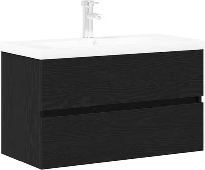 Immagine prodotto di vidaXL Mobile lavabo nero effetto rovere 80 x 39 x 62 cm