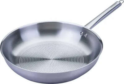 Produktbild von Fackelmann Bratpfanne Ovalgriff aus Edelstahl, Ø 28 cm  Perfekt für hohe Temperaturen und alle Herdarten