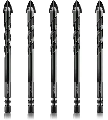 Produktbild von Fliesenbohrer 5tlg. 10mm Kreuz Wolframkarbid für Fliesen, Keramik, Glas, Mauerwerk