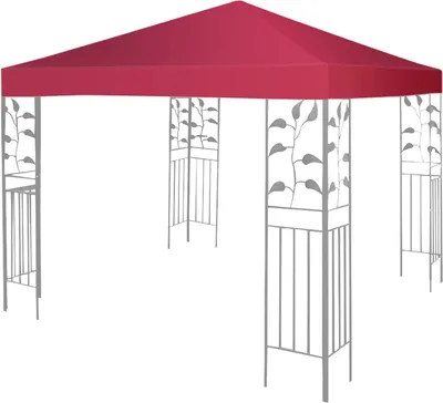 Produktbild von Pavilliondach, 3 x 3 Meter Ersatzdach für Pavillion, Dachbezug Dachplane für Faltpavillion Zelt, Strohdach Ersatzplane, Pavillionersatzdach Ersatz (Weinrot)