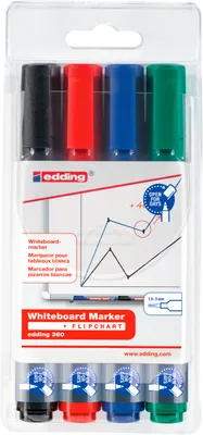Produktbild von edding 360 Whiteboard-Marker farbsortiert 1,5 - 3,0 mm, 4 St.