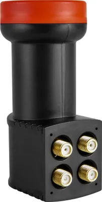 Productafbeelding van Megasat Diavolo Quad LNB – geschikt voor 4 ontvangers, universeel – zwart/rood