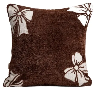 Zdjęcie produktu dla HOMLA Poszewka JOYLLE czekoladowa z kokardkami 45x45 cm