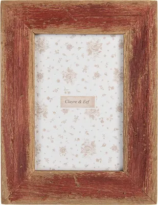 Obrázok produktu pre Clayre & Eef Rám na obraz 10x15 cm Hnedé červené drevo