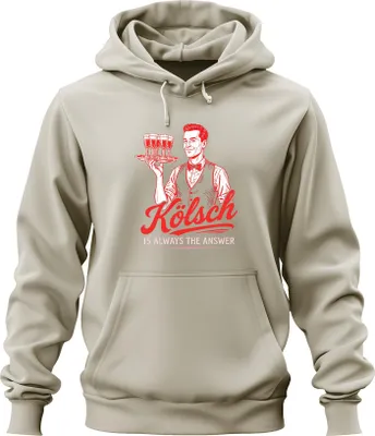 Produktbild von Kölsch is always the answer Köbes Kellner Stange Köln Bier lustig Uni Hoodie Kapuzenpullover, Natur, 3XL