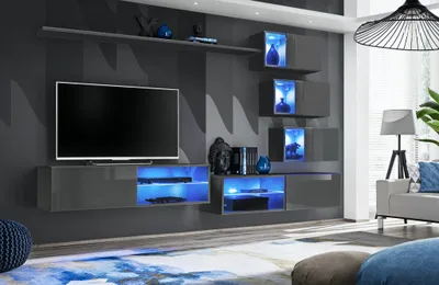 Produktbild von Anbauwand Wohnwand Schrankwand SWITCH XXIV mit Push - Click LED B.