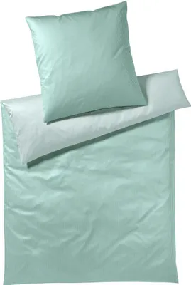 Produktbild von elegante Mako-Satin Bettwäsche-Garnitur  Farbe Pastell Green Größe 155x220+80x80