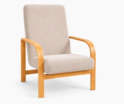 Zdjęcie produktu dla Fotel Nordic Comfort wypoczynkowy salon drewno olcha materiał kremowy Z1