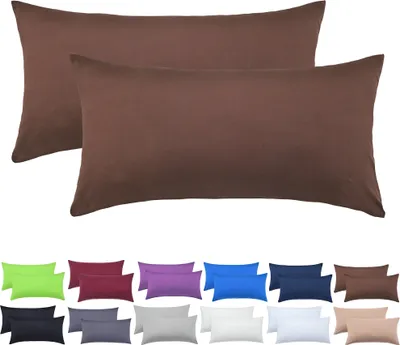 Produktbild von 2er Set Kissenbezüge Kissenhüllen 100% Baumwolle 40x60 cm Schoko braun
