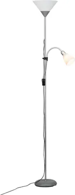 Produktbild von Brilliant Spari LED Deckenfluter mit Lesearm E27 10W/8W Warmweiß Silber Weiß G98811/05