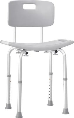 Image de HOMCOM Chaise de Douche siège de Douche Ergonomique Hauteur réglable Pieds antidérapants Charge Max. 136 Kg alu HDPE Gris