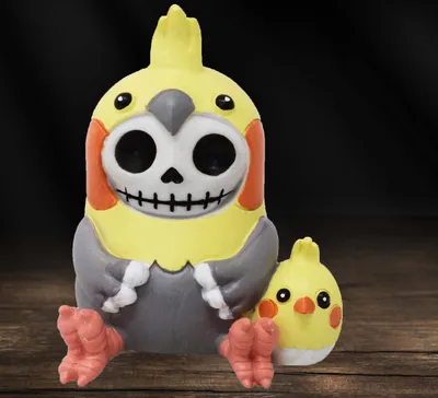 Produktbild von Furrybones "Cockatiel" - Dekofigur Totenkopf Gothic Fantasy