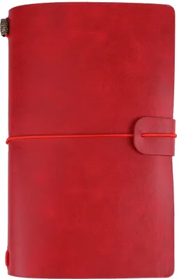 Image de Carnet de voyage classique en cuir PU, bloc-notes personnalisable, rouge, rechargeable